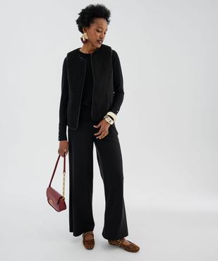 Pull col rond en maille viscose fine et souple femme vue4 - GEMO 4G FEMME - GEMO