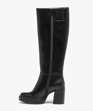 Bottes à talon haut dessus uni et à semelle plateforme vue3 - FOLLOW ME G4G - GEMO