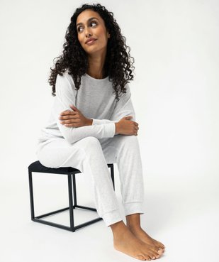 Haut de pyjama à manches chauve-souris femme vue1 - GEMO 4G FEMME - GEMO