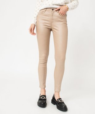 Pantalon pailleté coupe skinny taille haute femme vue1 - GEMO 4G FEMME - GEMO