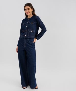 Jean palazzo taille haute femme vue1 - GEMO 4G FEMME - GEMO