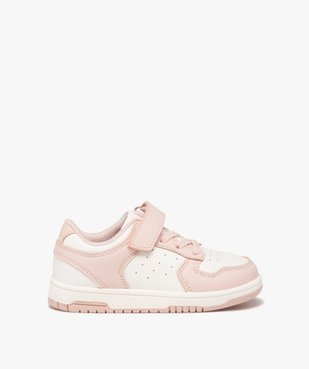 Baskets fille bicolores à scratch et lacets style rétro vue1 - GEMO 4G FILLE - GEMO