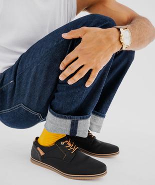 Derbies en toile texturée et détails contrastants homme  vue8 - MARIO BALDANO - GEMO
