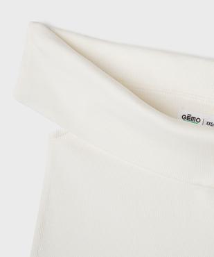 Tee-shirt à col bardot en maille côtelée fille vue2 - GEMO (JUNIOR) - GEMO