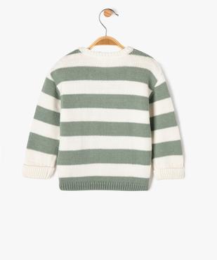 Pull en grosse maille à larges rayures bébé garçon vue3 - GEMO 4G BEBE - GEMO