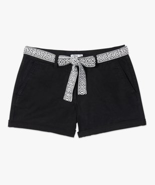 Short femme en toile avec ceinture brodée vue4 - GEMO(FEMME PAP) - GEMO