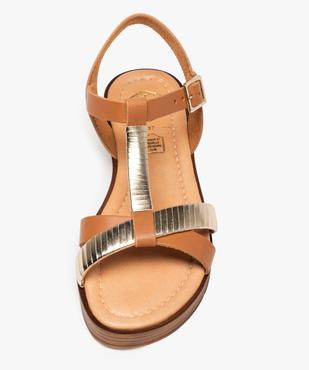 Sandales femme à talon compensé et dessus cuir – Tanéo vue5 - TANEO - GEMO