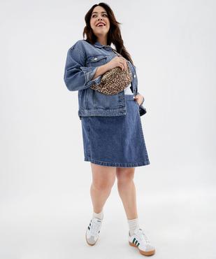 Jupe short en jean femme grande taille vue4 - GEMO (G TAILLE) - GEMO