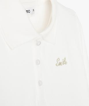Tee-shirt fille à manches longues et col polo vue2 - GEMO (ENFANT) - GEMO