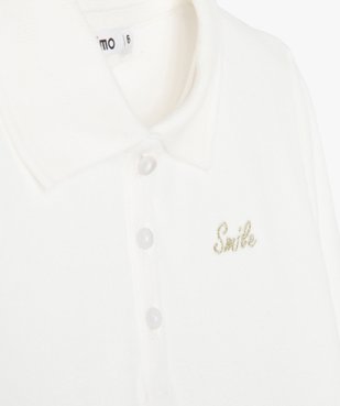 Tee-shirt fille à manches longues et col polo vue2 - GEMO (ENFANT) - GEMO