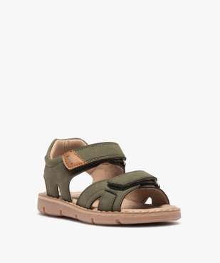 Sandales garçon à brides unies fermeture scratch sport chic vue2 - GEMO (ENFANT) - GEMO