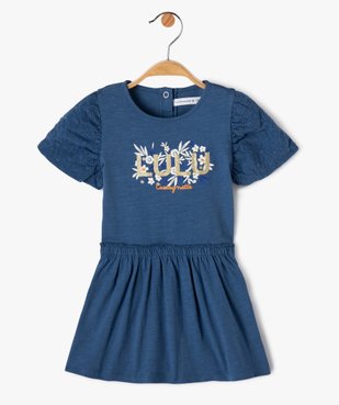 Robe bébé fille en maille à manches ballons - LuluCastagnette vue1 - LULUCASTAGNETTE - GEMO