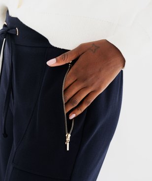 Pantalon de tailleur en maille fluide et extensible femme vue2 - GEMO(FEMME PAP) - GEMO