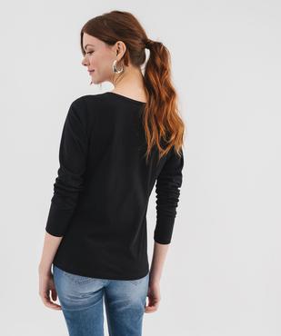 Tee-shirt manches longues à col rond femme vue3 - GEMO 4G FEMME - GEMO