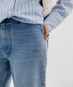 Jean wide leg cropped en denim délavé femme vue2 - GEMO 4G FEMME - GEMO