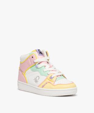 Baskets fille mid-cut multicolores à lacets et zip - Benetton vue2 - BENETTON - GEMO