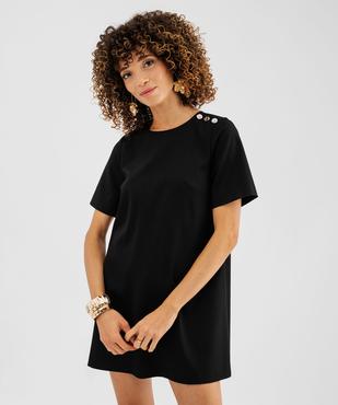 Robe courte à manches courtes et boutons fantaisie femme vue1 - GEMO(FEMME PAP) - GEMO