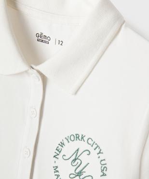 Polo manches courtes avec inscription brodée poitrine garçon vue2 - GEMO 4G FILLE - GEMO