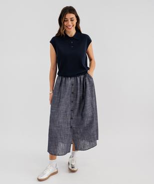 Pull sans manches à col polo en maille fine femme - LuluCastagnette vue4 - LULUCASTAGNETTE - GEMO