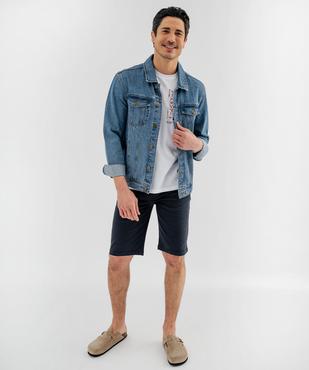 Bermuda staight en coton stretch homme vue4 - GEMO 4G HOMME - GEMO