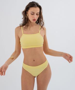 Brassière en maille côtelée à fines bretelles et mousses amovibles femme vue3 - GEMO 4G FEMME - GEMO