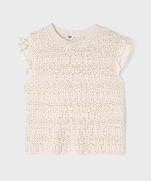 Pull sans manches ajouré façon crochet femme vue1 - GEMO 4G GT - GEMO