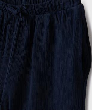 Short ample à taille élastiquée en viscose froissé fille vue2 - GEMO 4G FILLE - GEMO