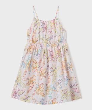Robe à bretelles en coton à motifs fleuris fille vue2 - GEMO (ENFANT) - GEMO