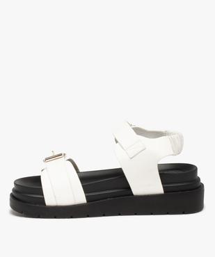Sandales femme à semelle plateforme crantée et brides unies vue3 - GEMO (CASUAL) - GEMO