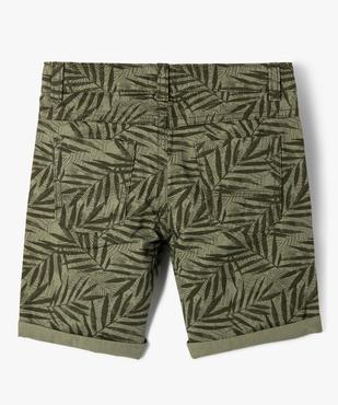 Bermuda en coton twill imprimé à revers garçon vue3 - GEMO 4G GARCON - GEMO