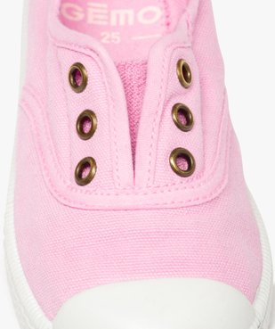 Baskets fille élastiquées en toile unie et bout renforcé vue6 - GEMO (ENFANT) - GEMO