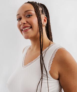 Débardeur fluide à col V dentelle femme grande taille vue2 - GEMO 4G GT - GEMO