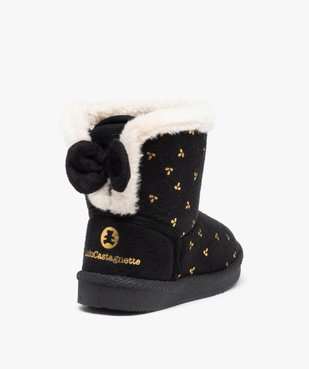 Boots fourrées fille en suédine motif métallisé - LuluCastagnette vue4 - LULU CASTAGNETT - GEMO