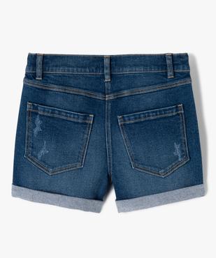 Short fille en jean avec revers cousus vue3 - GEMO (JUNIOR) - GEMO