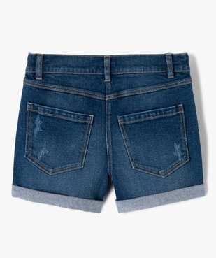 Short fille en jean avec revers cousus vue3 - GEMO 4G FILLE - GEMO