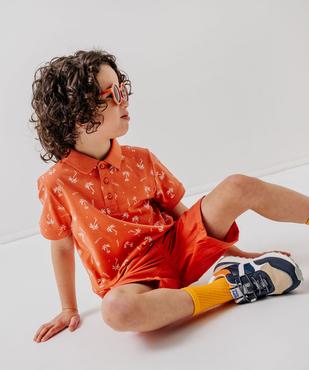 Polo manches courtes à motif exotique garçon vue1 - GEMO (ENFANT) - GEMO