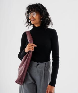 Pull à col montant en maille côtelée femme vue1 - GEMO(FEMME PAP) - GEMO