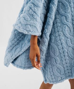 Veste d’intérieur à capuche forme poncho femme vue4 - GEMO(HOMWR FEM) - GEMO