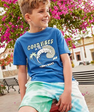 Tee-shirt garçon à manches courtes avec motif estival vue4 - GEMO (ENFANT) - GEMO