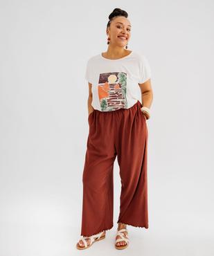 Tee-shirt femme grande taille à manches courtes avec motifs vue4 - GEMO (G TAILLE) - GEMO