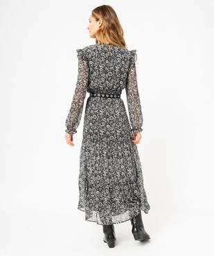 Robe longue à manches longues motif fleuri femme vue3 - GEMO(FEMME PAP) - GEMO
