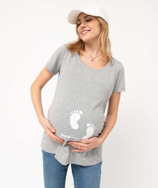 Tee-shirt de grossesse imprimé à manches courtes vue5 - GEMO 4G MATERN - GEMO