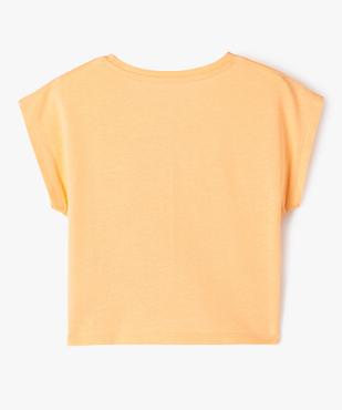 Tee-shirt à manches courtes coupe courte fille vue3 - GEMO (ENFANT) - GEMO