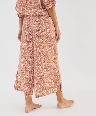 Pantalon de pyjama fluide imprimé femme vue3 - GEMO 4G FEMME - GEMO