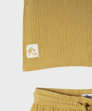 Ensemble 2 pièces en gaze de coton bébé garçon short + tee-shirt vue2 - GEMO(BEBE DEBT) - GEMO