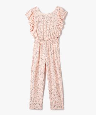 Combinaison pantalon fille à motifs fleuris avec ouverture dos vue1 - GEMO (ENFANT) - GEMO