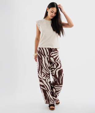 Tee-shirt sans manches avec emmanchures en dentelle femme vue4 - GEMO(FEMME PAP) - GEMO