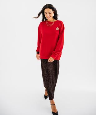 Sweat de Noël en molleton imprimé devant et dos femme vue4 - GEMO 4G FEMME - GEMO