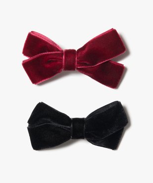 Barrettes à cheveux fille avec nœud en velours (lot de 2) vue1 - GEMO (ACCESS) - GEMO