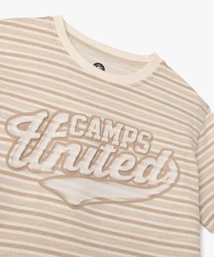 Tee-shirt manches courtes à rayures et inscription en relief garçon - Camps United vue2 - CAMPS GEMO FOR GOOD - GEMO